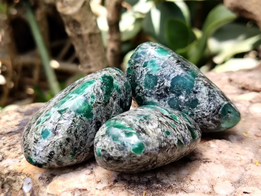 Polished Rare Emerald Mica In Matrix Free Forms x 12 From Mutoko, Zimbabwe - Toprock Gemstones and Minerals 