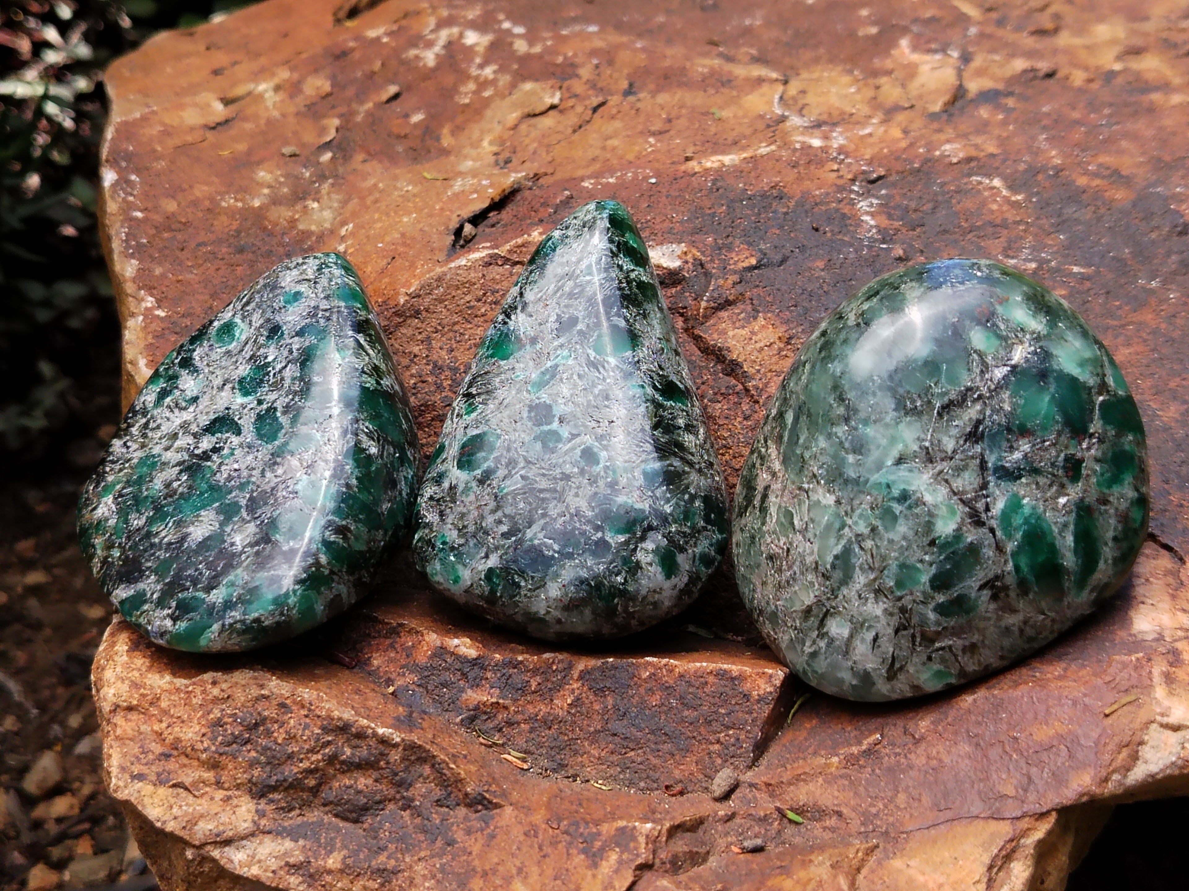 Polished Rare Emerald Mica In Matrix Free Forms x 12 From Mutoko, Zimbabwe - Toprock Gemstones and Minerals 
