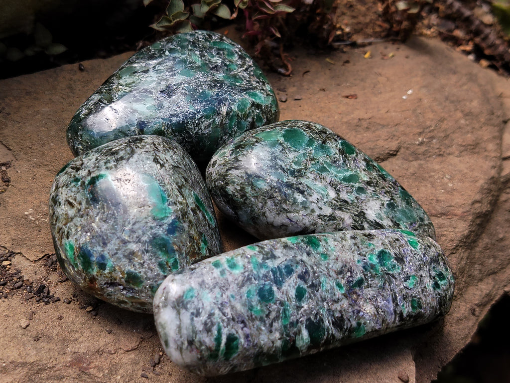 Polished Rare Emerald Mica In Matrix Free Forms x 12 From Mutoko, Zimbabwe - Toprock Gemstones and Minerals 