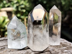 Polished Clear Quartz Crystals with Rainbow Veils x 12 From Madagascar - Toprock Gemstones and Minerals 