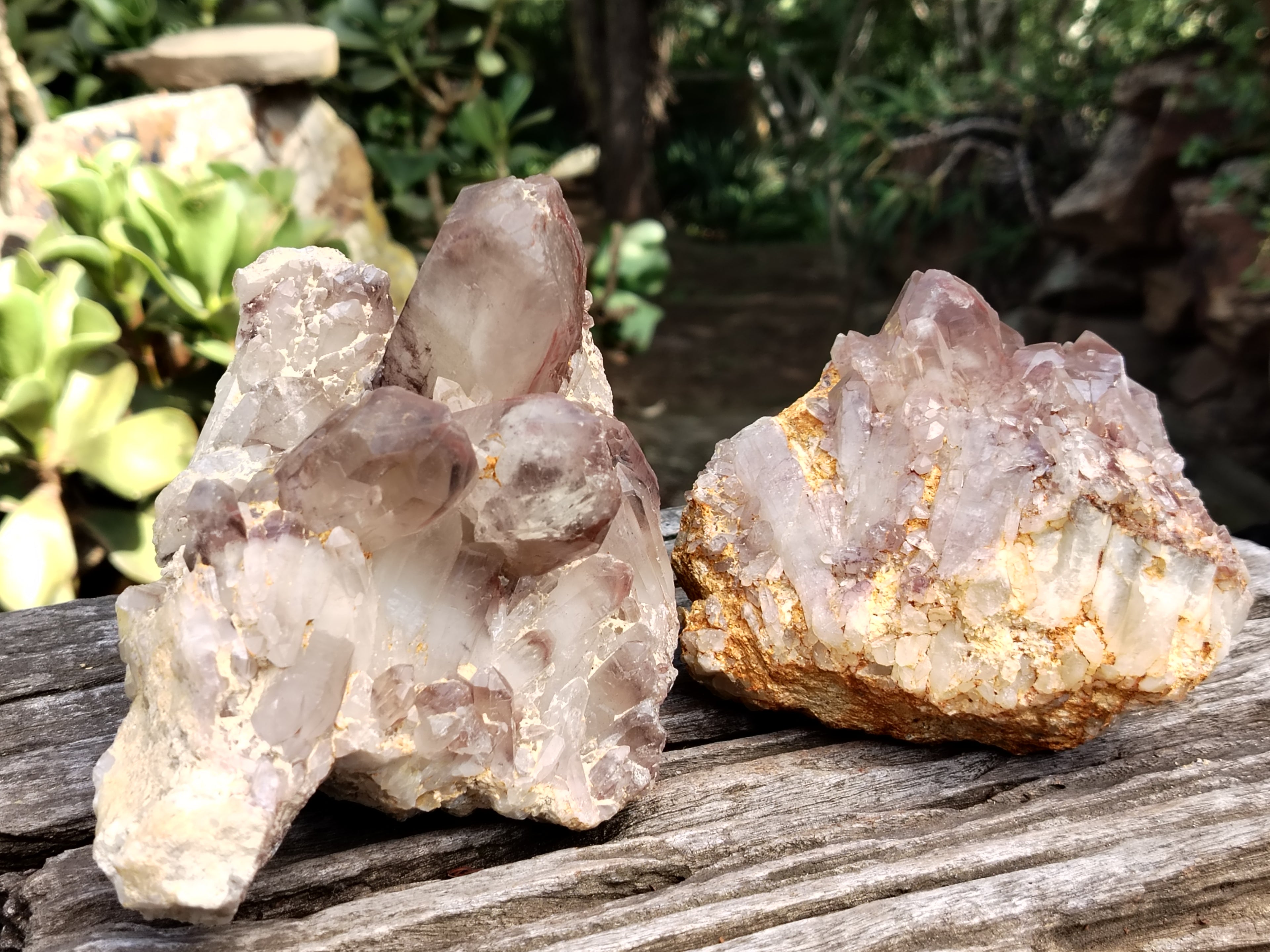 Natural Hematoid Quartz Clusters x 2 From Zambia - Toprock Gemstones and Minerals 