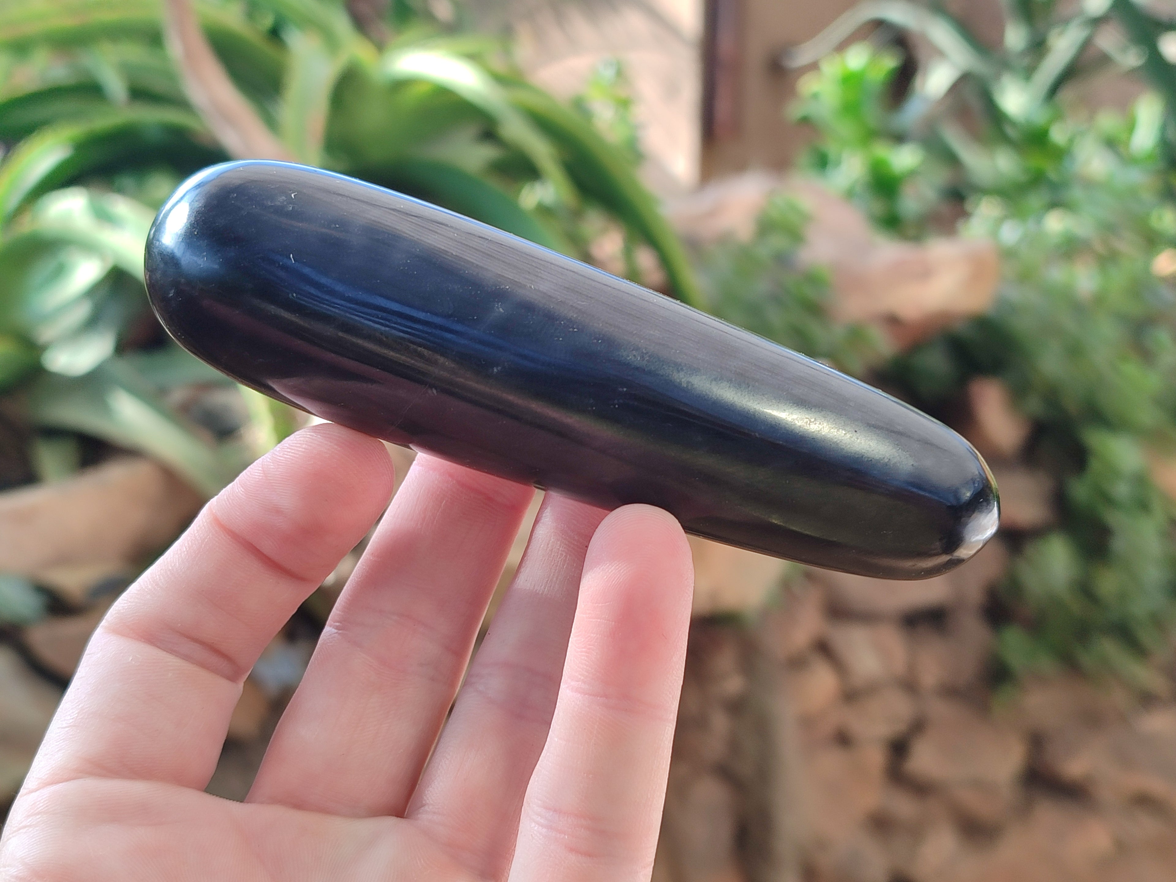 Polished Black Basalt Massage Wands x 12 From Madagascar - Toprock Gemstones and Minerals 