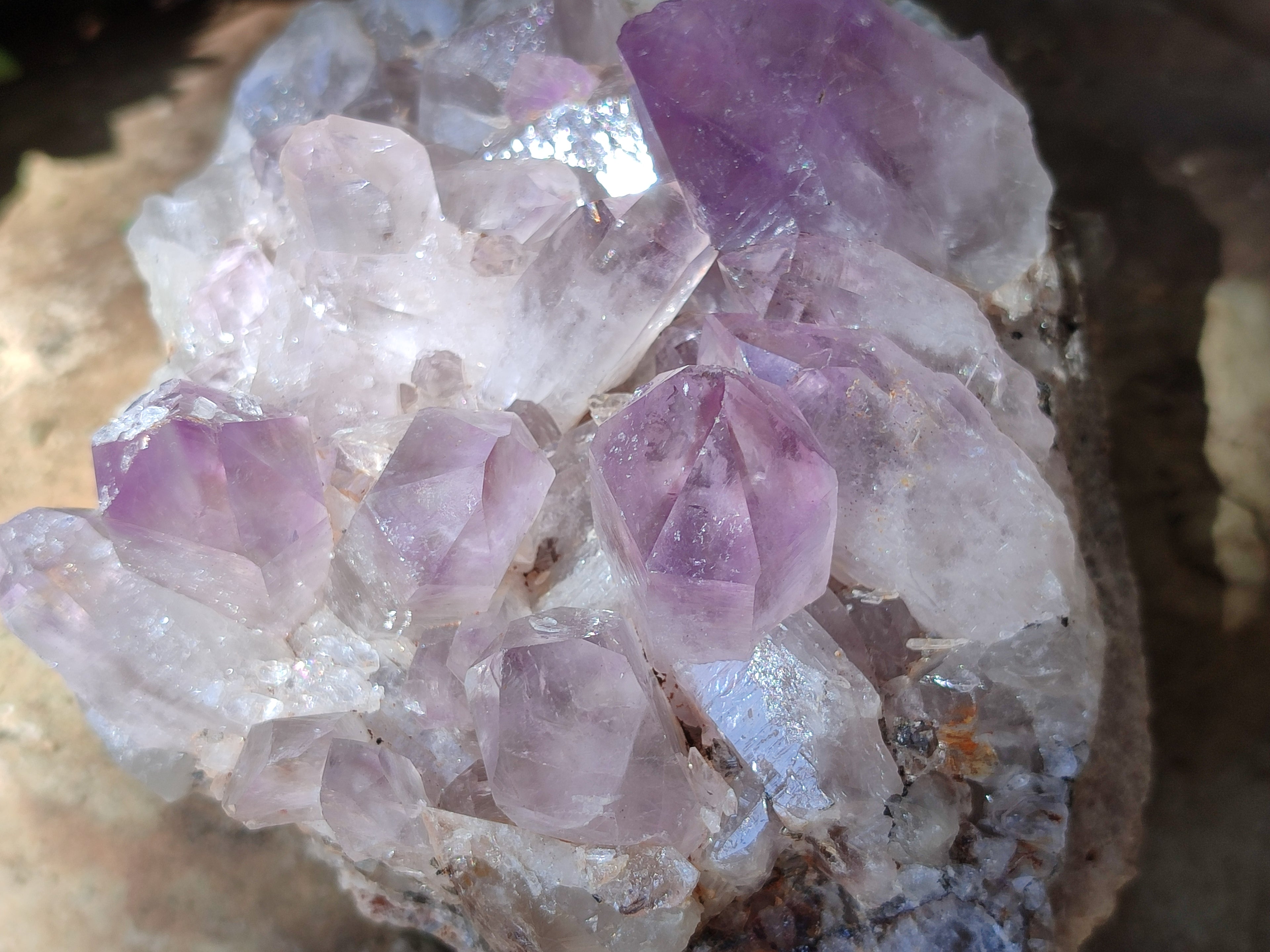 Natural Jacaranda Amethyst Quartz Clusters x 2 from Mumbwa, Zambia - Toprock Gemstones and Minerals 