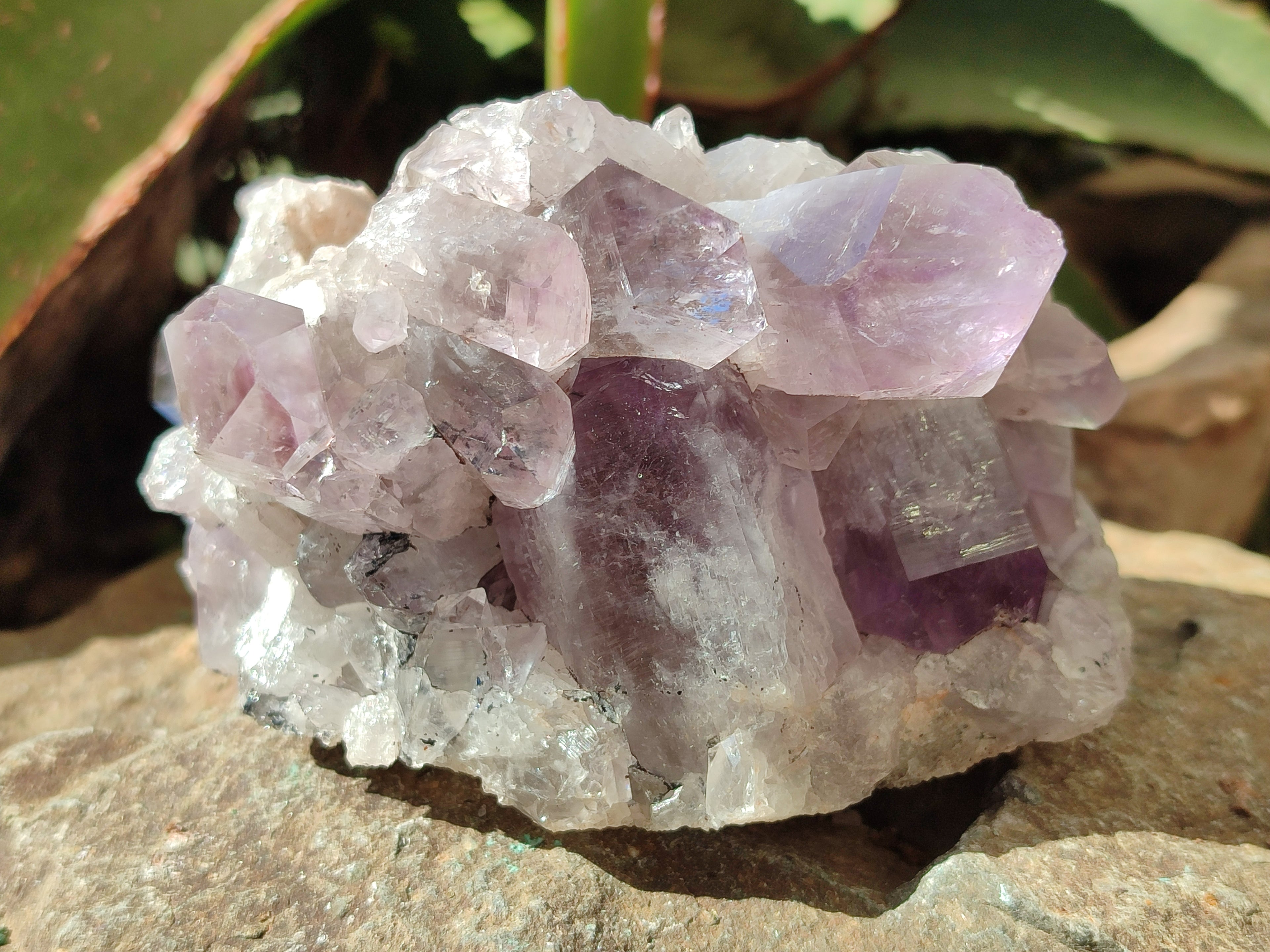 Natural Jacaranda Amethyst Quartz Clusters x 2 from Mumbwa, Zambia - Toprock Gemstones and Minerals 