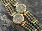 Hand Made Unakite Wristwatches x 2 From South Africa - Toprock Gemstones and Minerals 