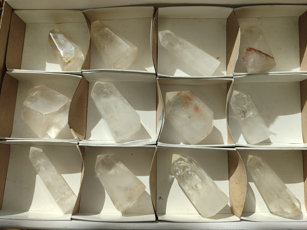 Polished Clear Quartz Crystals x 12 From Madagascar - Toprock Gemstones and Minerals 