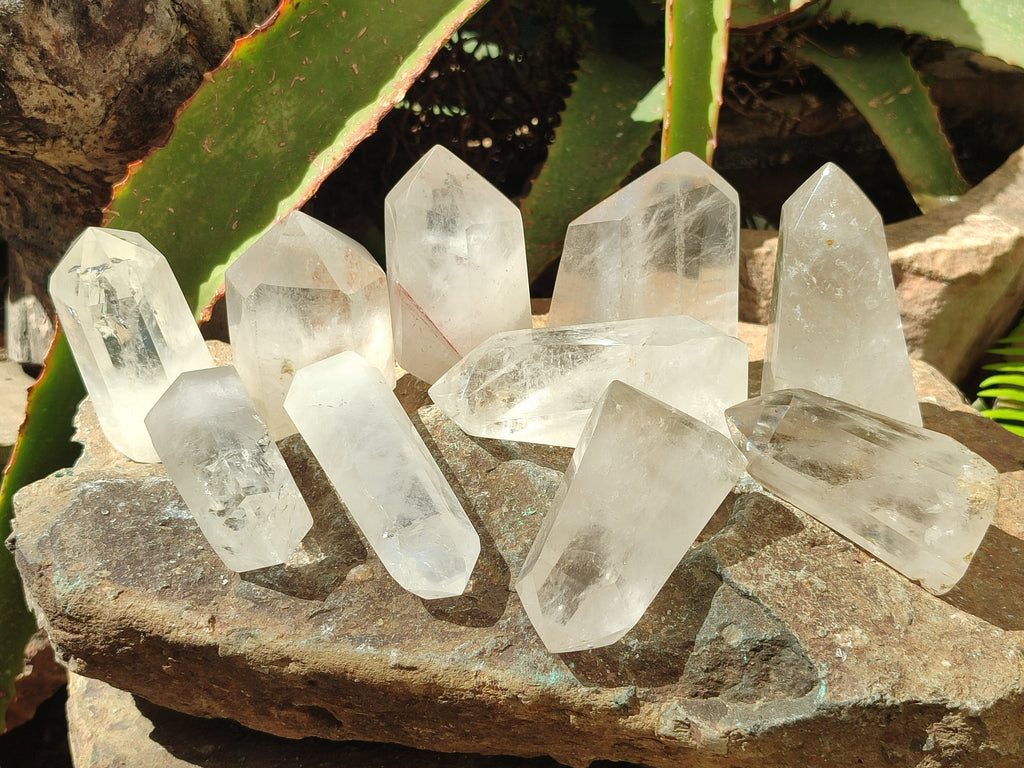 Polished Clear Quartz Crystals x 12 From Madagascar - Toprock Gemstones and Minerals 