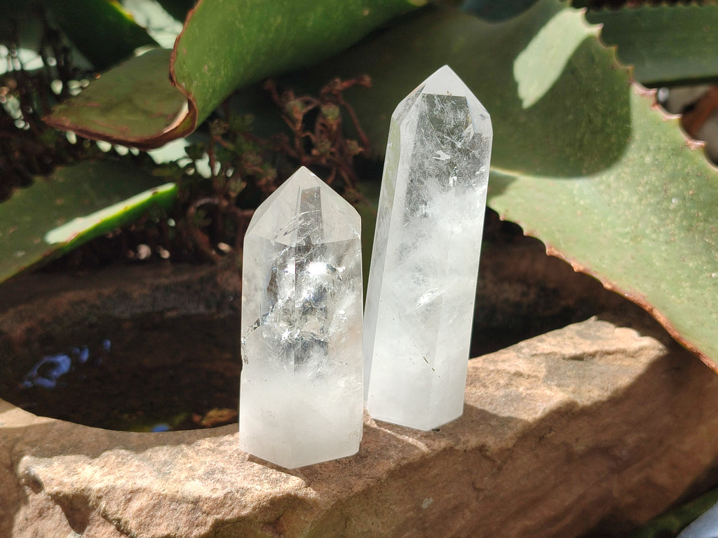 Polished Clear Quartz Crystals x 12 From Madagascar - Toprock Gemstones and Minerals 