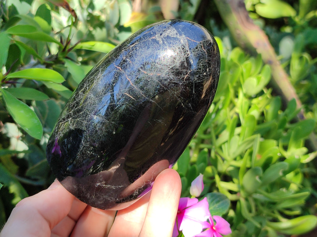 Polished Black Tourmaline Standing Free Forms x 2 From Madagascar - Toprock Gemstones and Minerals 