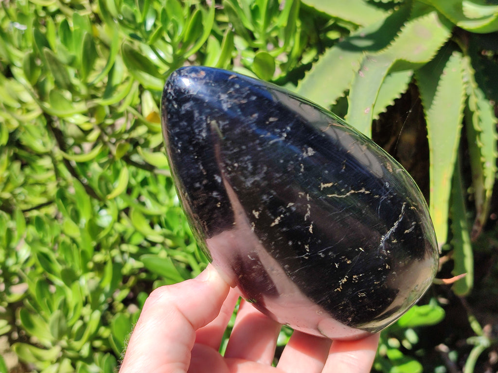Polished Black Tourmaline Standing Free Forms x 2 From Madagascar - Toprock Gemstones and Minerals 