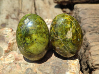 Polished Green Opal Palm Stones x 12 From Antsirabe, Madagascar - Toprock Gemstones and Minerals 