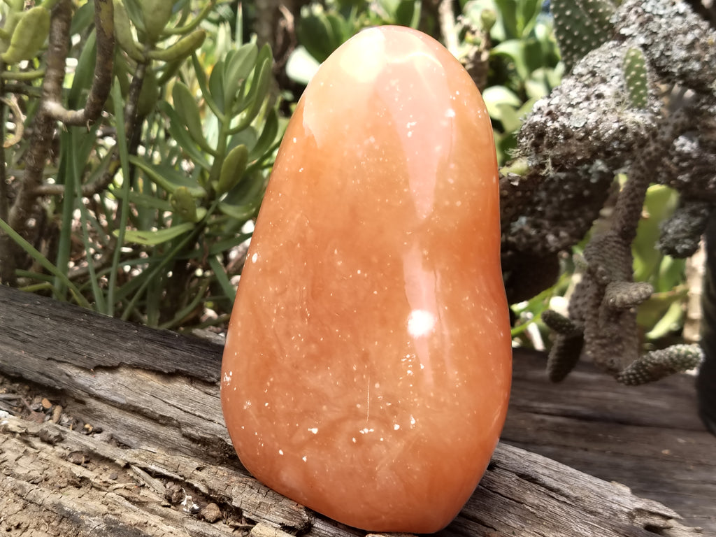 Polished Orange Twist Calcite Standing Free Form x 1 From Madagascar - Toprock Gemstones and Minerals 