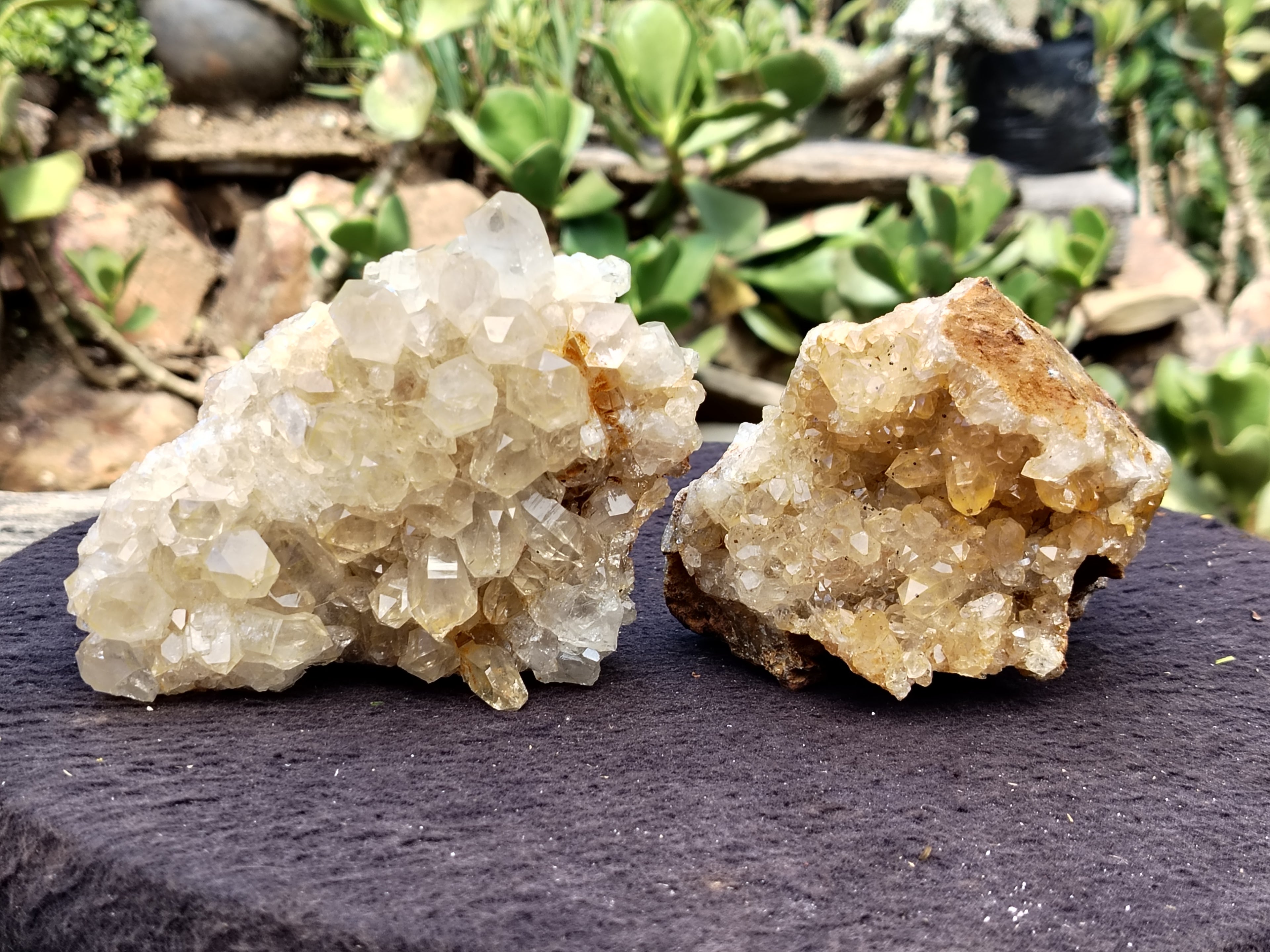 Natural Limonite Quartz Clusters x 4 From Solwezi, Zambia - Toprock Gemstones and Minerals 
