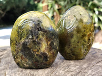 Polished Green Opal Standing Free Forms x 6 From Antsirabe, Madagascar - Toprock Gemstones and Minerals 