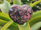 Polished Rhodonite Gemstone Hearts x 4 From Madagascar - Toprock Gemstones and Minerals 