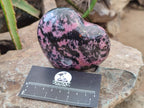 Polished Rhodonite Gemstone Hearts x 4 From Madagascar - Toprock Gemstones and Minerals 