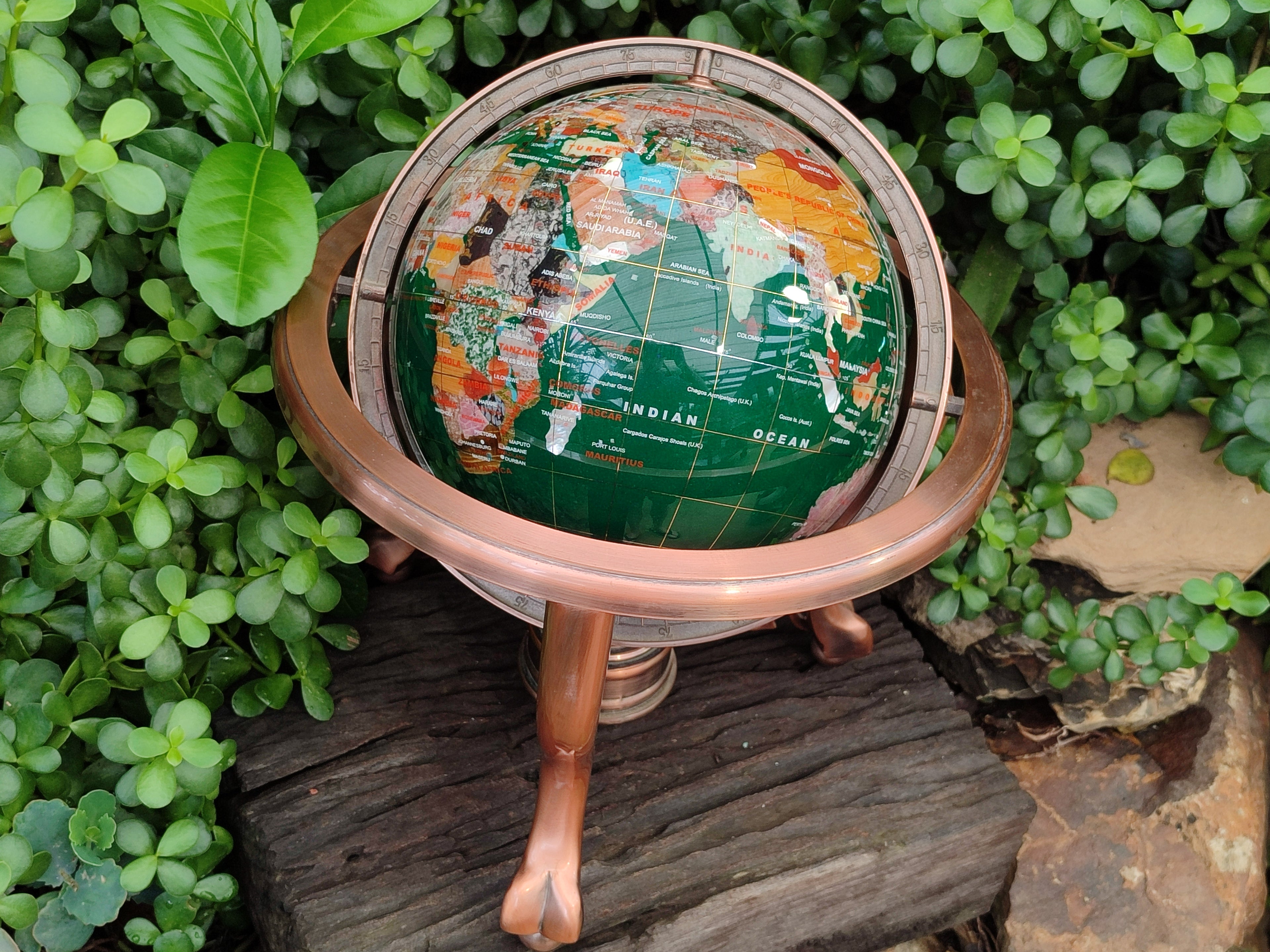 Polished Mixed Gemstone World Globe x 1 From China - Toprock Gemstones and Minerals 