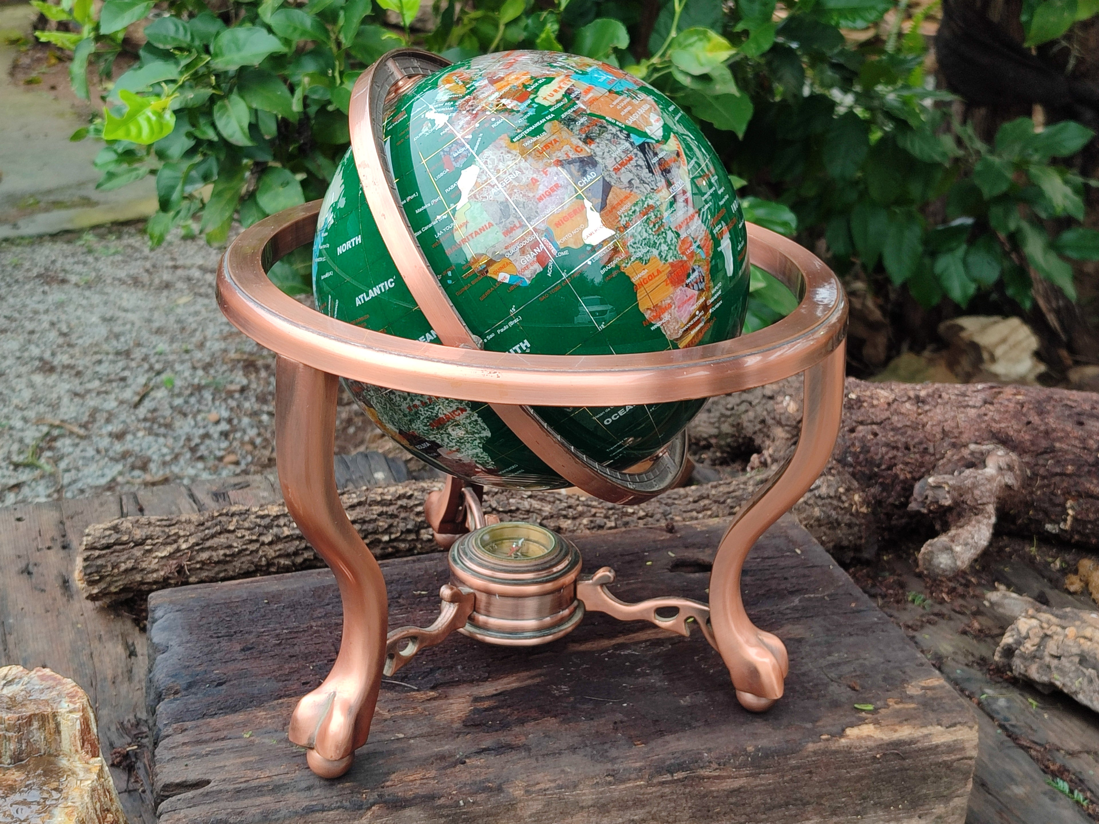 Polished Mixed Gemstone World Globe x 1 From China - Toprock Gemstones and Minerals 