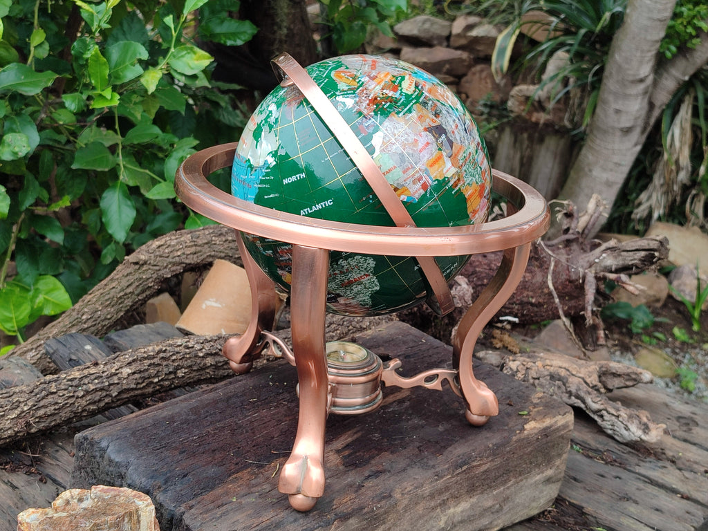 Polished Mixed Gemstone World Globe x 1 From China - Toprock Gemstones and Minerals 