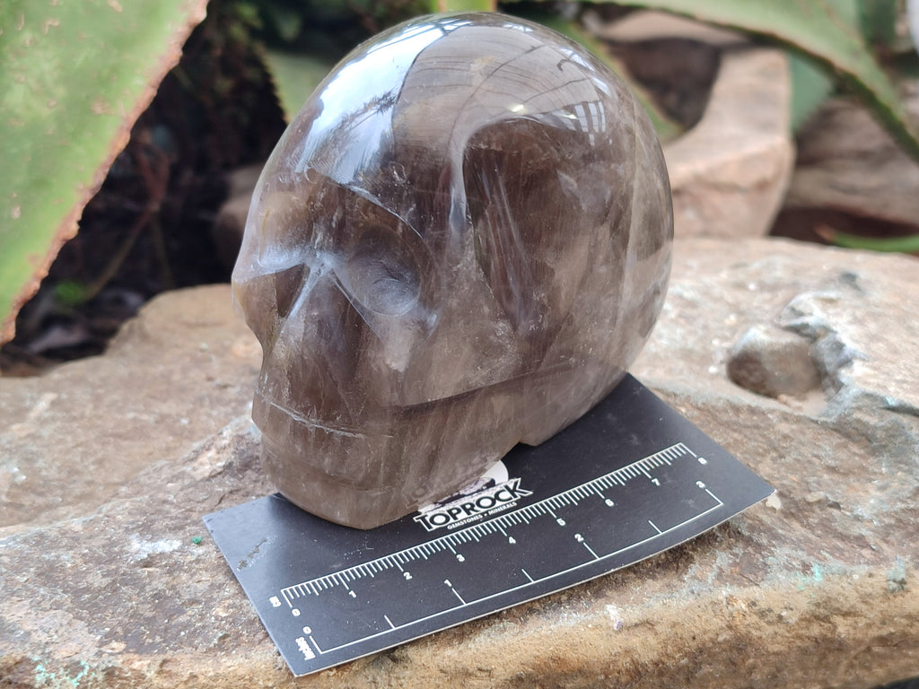 Polished Smokey Quartz Skulls x 2 From Madagascar - Toprock Gemstones and Minerals 