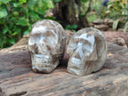 Polished Smokey Quartz Skulls x 2 From Madagascar - Toprock Gemstones and Minerals 