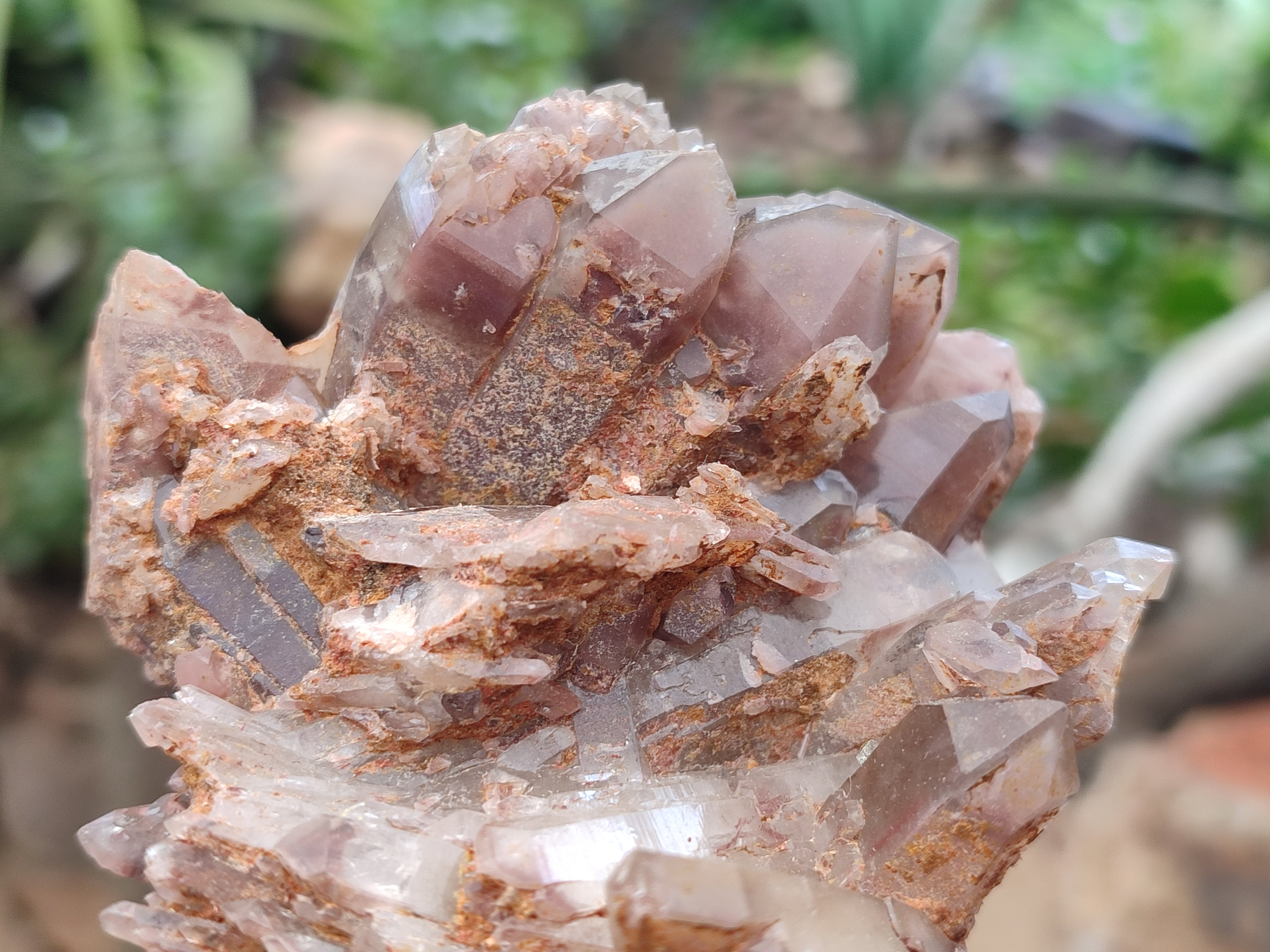 Natural Red Hematoid Quartz Clusters x 3 From Karoi, Zimbabwe - Toprock Gemstones and Minerals 