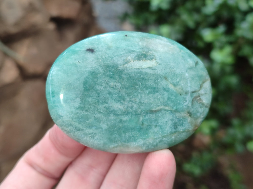Polished Amazonite Palm Stones x 12 from Madagascar - Toprock Gemstones and Minerals 
