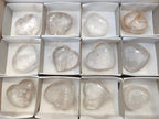Polished Clear Quartz Gemstone Hearts x 12 From Madagascar - Toprock Gemstones and Minerals 