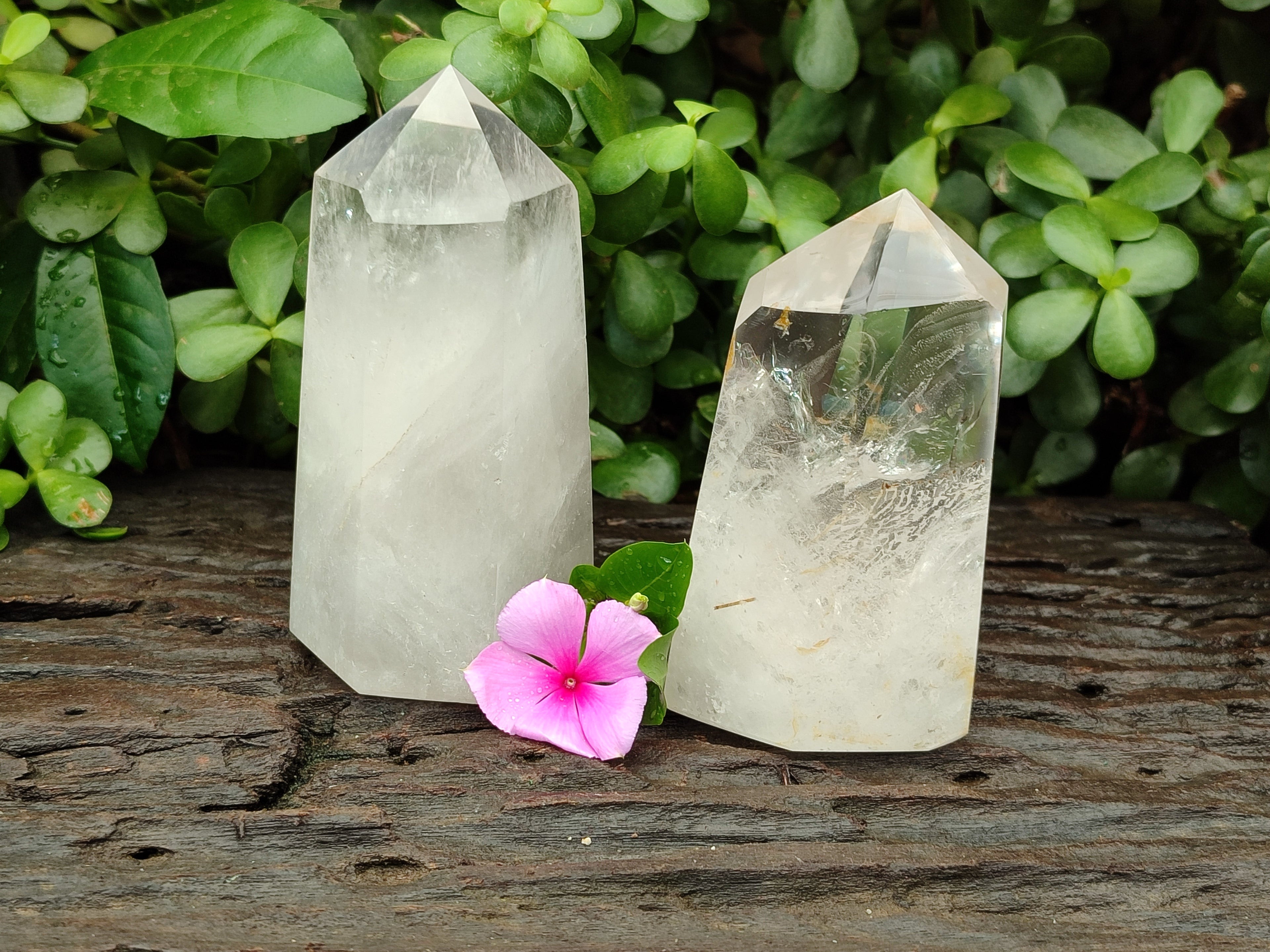 Polished Clear Quartz Crystals x 2 From Madagascar - Toprock Gemstones and Minerals 