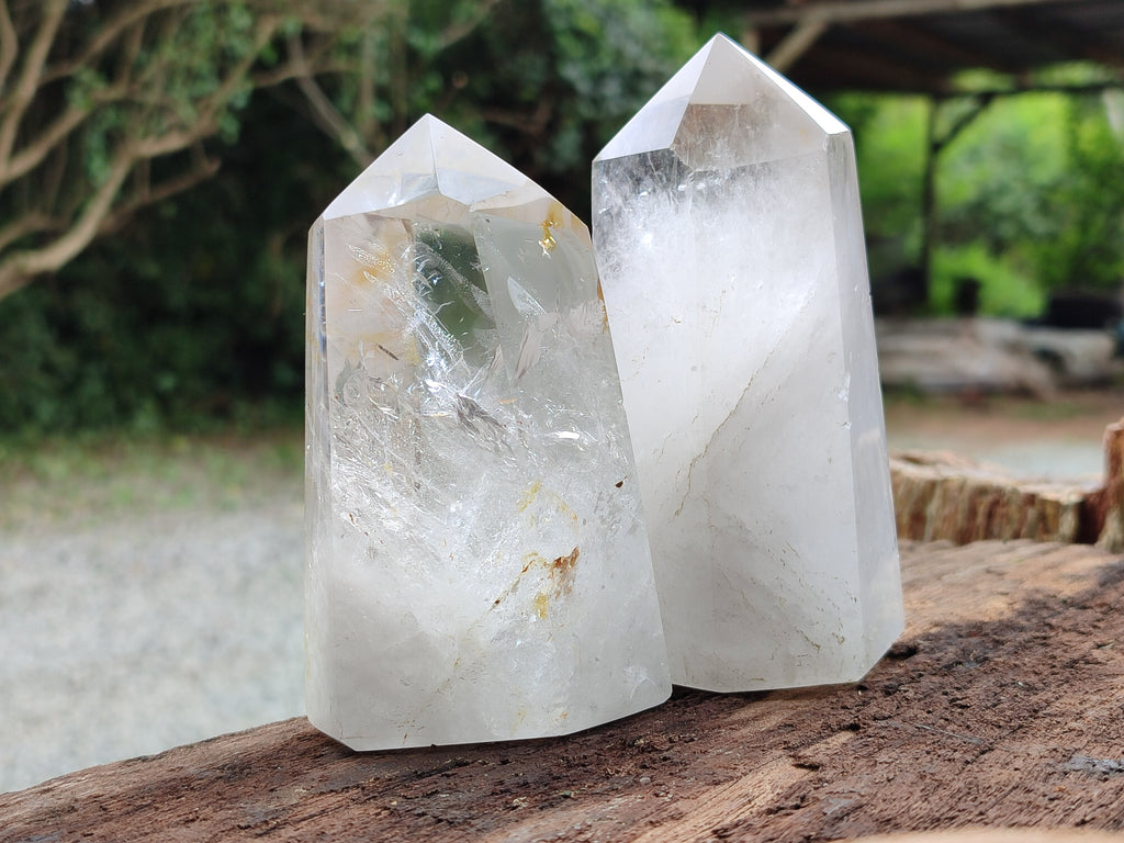 Polished Clear Quartz Crystals x 2 From Madagascar - Toprock Gemstones and Minerals 