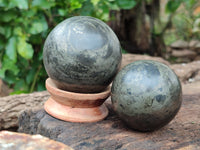 Polished Pharaoh Stone Spheres x 2 From Zimbabwe - Toprock Gemstones and Minerals 