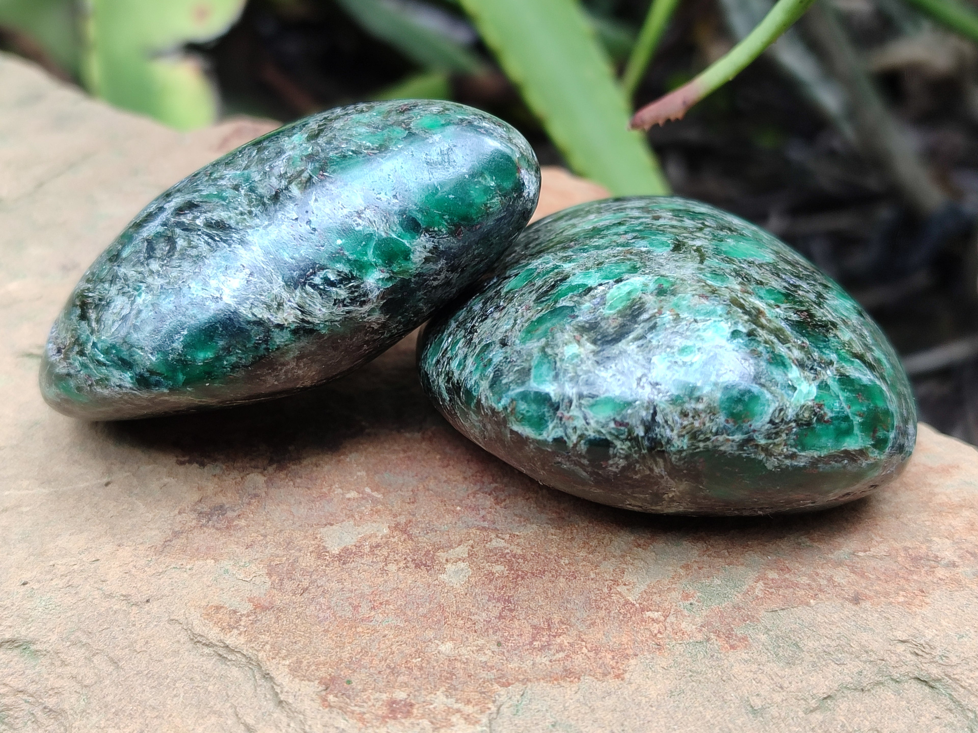 Polished Rare Emerald Mica In Matrix Free Forms x 6 From Mutoko, Zimbabwe - Toprock Gemstones and Minerals 