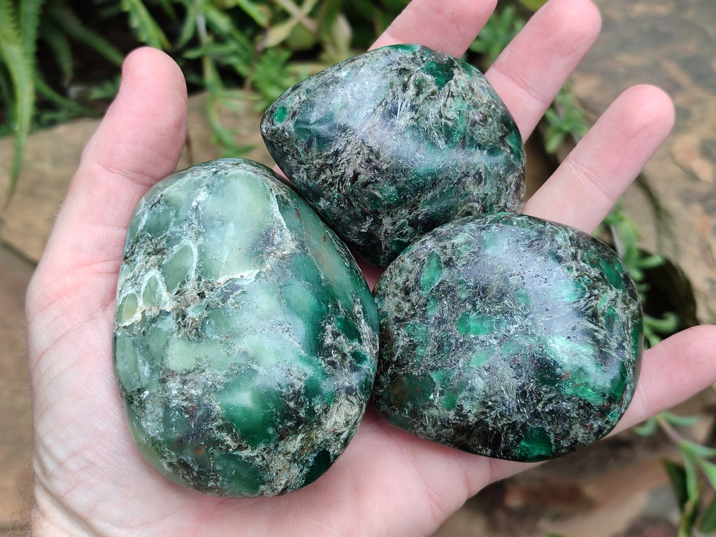 Polished Rare Emerald Mica In Matrix Free Forms x 6 From Mutoko, Zimbabwe - Toprock Gemstones and Minerals 