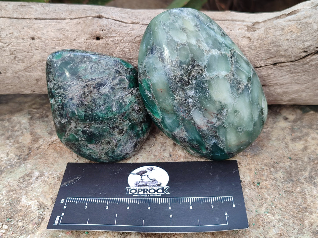 Polished Rare Emerald Mica In Matrix Free Forms x 6 From Mutoko, Zimbabwe - Toprock Gemstones and Minerals 