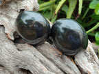Polished Black Basalt Palm Stones x 12 From Antsirabe, Madagascar - Toprock Gemstones and Minerals 