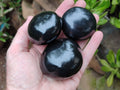 Polished Black Basalt Palm Stones x 12 From Antsirabe, Madagascar - Toprock Gemstones and Minerals 