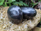 Polished Black Basalt Palm Stones x 12 From Antsirabe, Madagascar - Toprock Gemstones and Minerals 