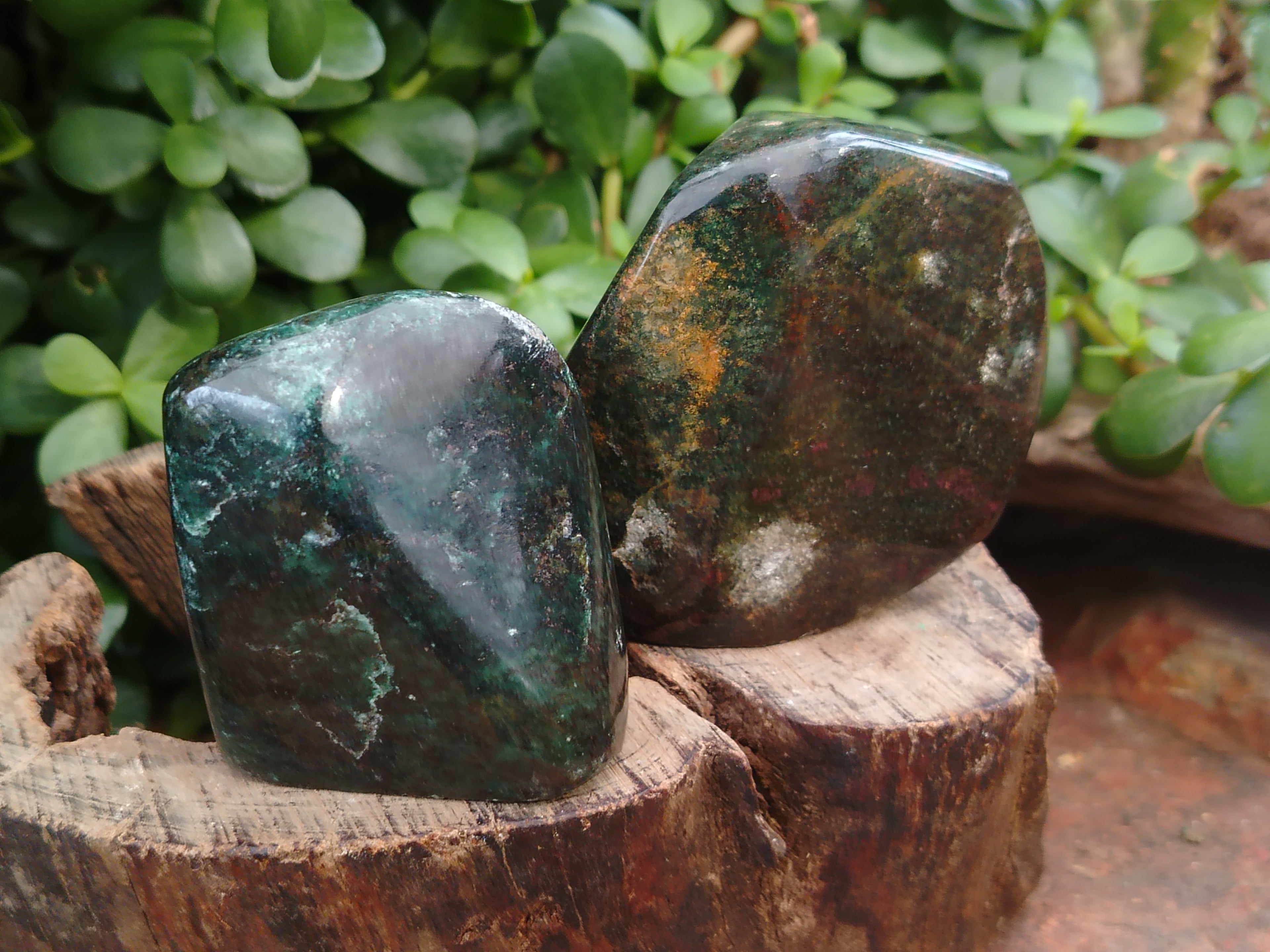 Polished Ruby Corundum In Chrome Verdite Standing Free Forms x 4 From Zimbabwe - Toprock Gemstones and Minerals 
