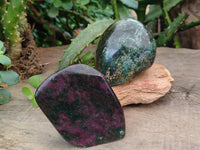 Polished Ruby Corundum In Chrome Verdite Standing Free Forms x 4 From Zimbabwe - Toprock Gemstones and Minerals 