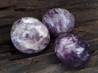 Polished Lepidolite with Pink Rubellite Palm Stones x 24 From Ambatondrazaka, Madagascar - Toprock Gemstones and Minerals 