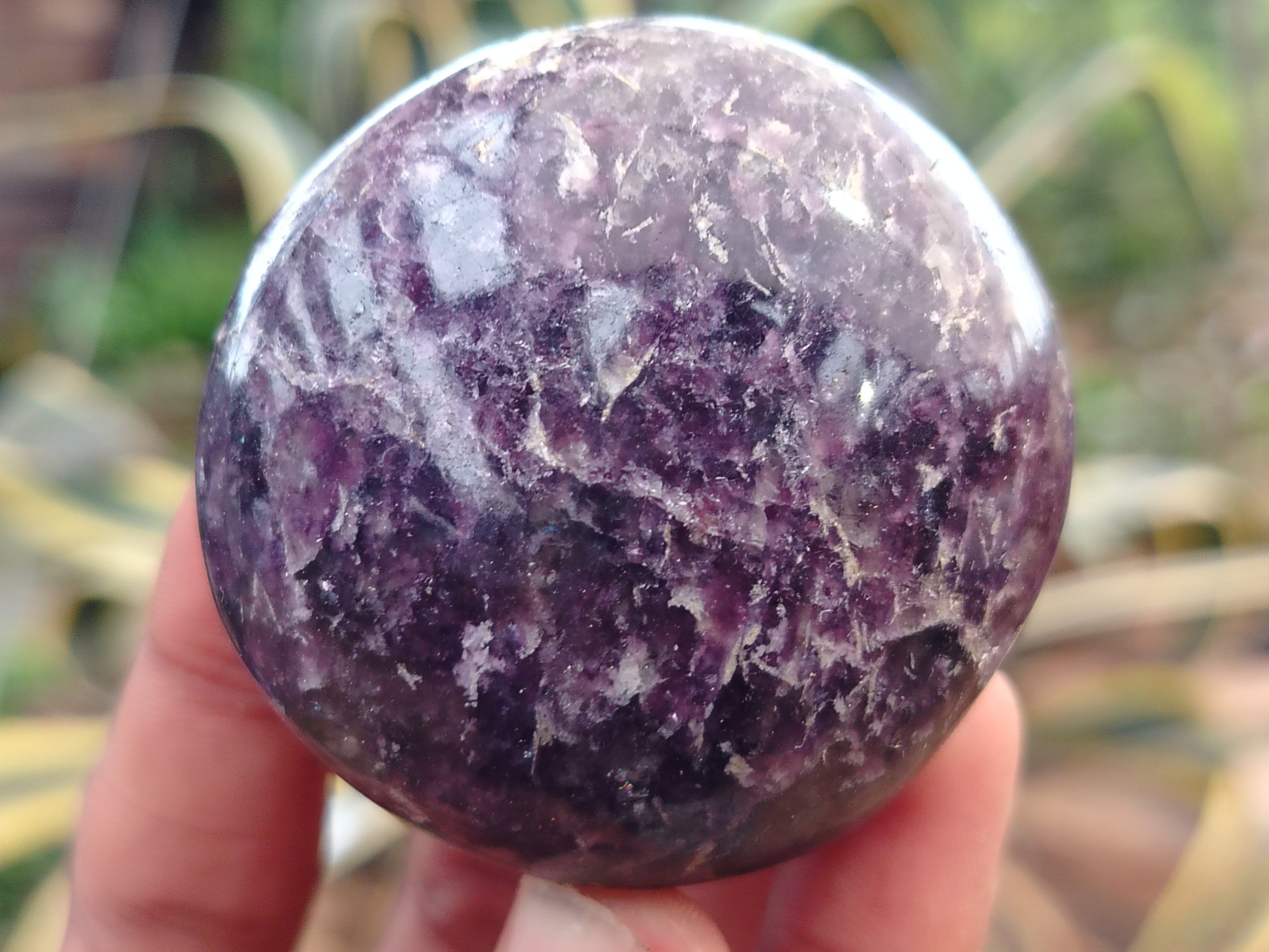 Polished Lepidolite with Pink Rubellite Palm Stones x 24 From Ambatondrazaka, Madagascar - Toprock Gemstones and Minerals 
