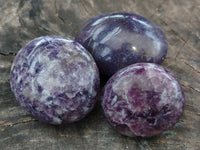 Polished Lepidolite with Pink Rubellite Palm Stones x 24 From Ambatondrazaka, Madagascar - Toprock Gemstones and Minerals 