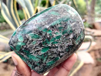 Polished Rare Emerald Mica In Matrix Standing Free Forms x 3 From Mutoko, Zimbabwe - Toprock Gemstones and Minerals 
