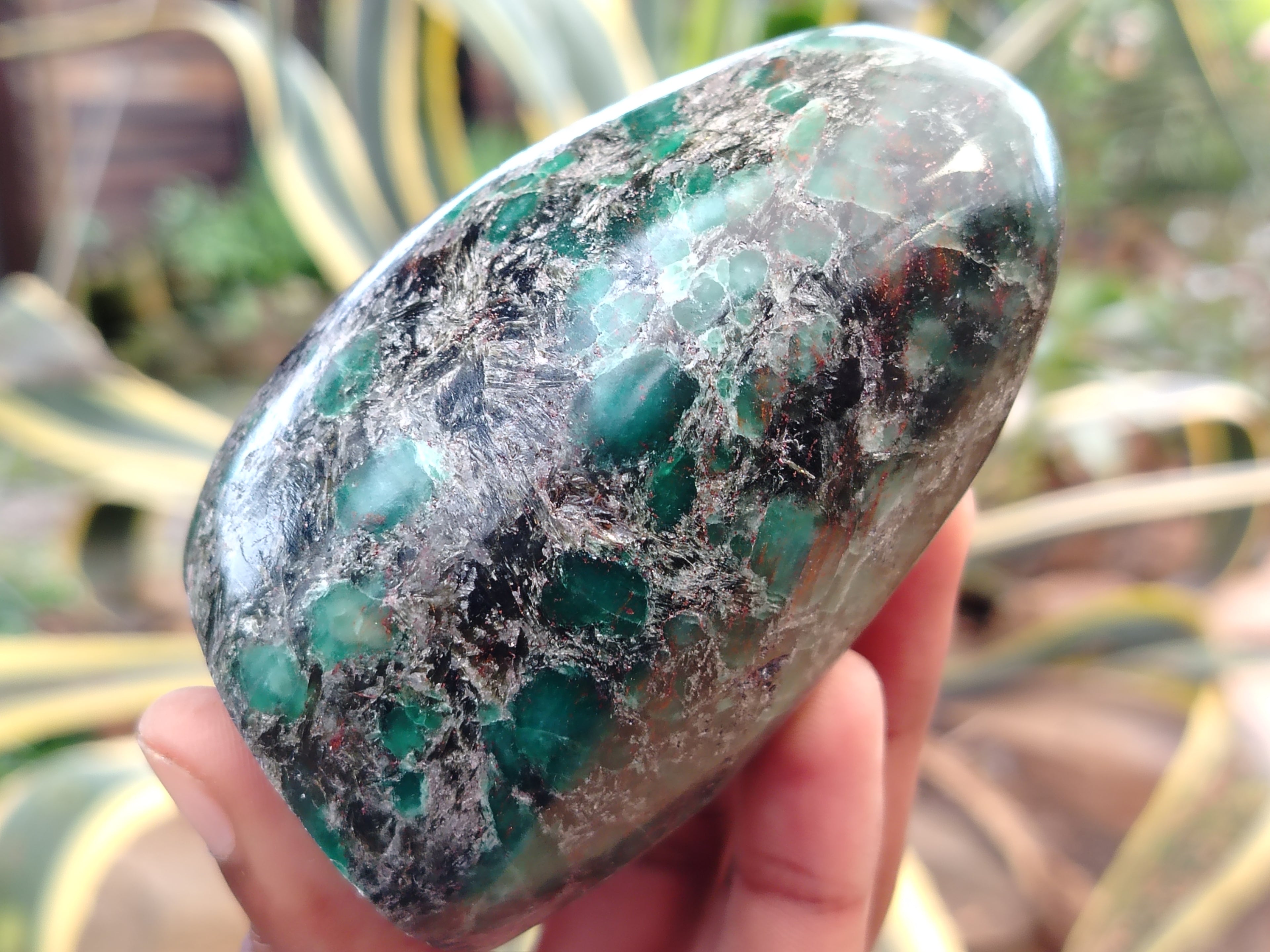 Polished Rare Emerald Mica In Matrix Standing Free Forms x 3 From Mutoko, Zimbabwe - Toprock Gemstones and Minerals 