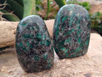 Polished Rare Emerald Mica In Matrix Standing Free Forms x 3 From Mutoko, Zimbabwe - Toprock Gemstones and Minerals 