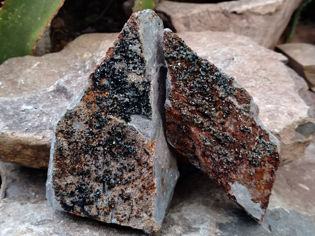 Natural Libethenite Crystals On Dolomite Matrix Specimens x 4 From Shituru, Congo - Toprock Gemstones and Minerals 