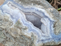 Natural Blue Lace Agate Geode Specimens x 2 From Malawi - Toprock Gemstones and Minerals 
