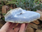 Natural Blue Lace Agate Geode Specimens x 2 From Malawi - Toprock Gemstones and Minerals 