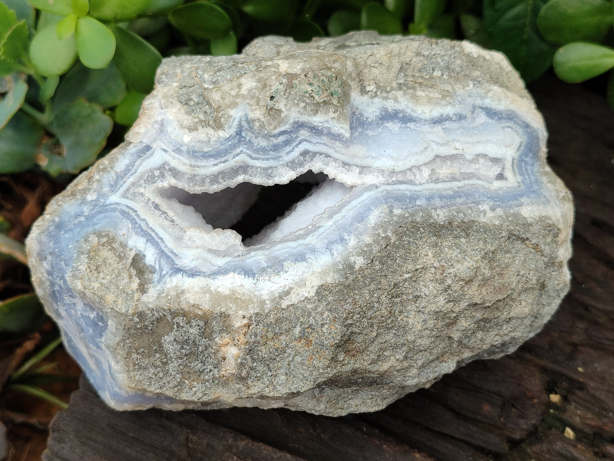 Natural Blue Lace Agate Geode Specimens x 2 From Malawi - Toprock Gemstones and Minerals 