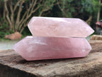 Polished Double Terminated Rose Quartz Points x 4 From Ambatondrazaka, Madagascar - Toprock Gemstones and Minerals 